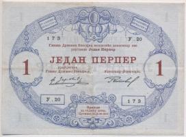 Montenegró 1914. 1P T:III szép papír  Montenegro 1914. 1 Perper C:F fine paper