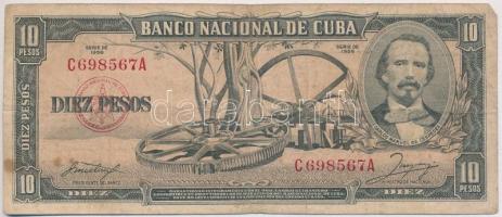 Kuba 1956. 10P T:III  Cuba 1956. 10 Pesos C:F Krause 88.a