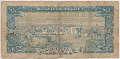 Angola 1962. 50E T:III- kis ly., kis szakadás 
Angola 1962. 50 Escudos C:VG small hole, small tear ...