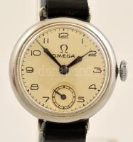Női, mechanikus Omega karóra. Másodpercmutatóval, szép számlappal, bőr szíjjal, működő, jó állapotba...