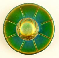 Zsolnay budavári díszkút, eozin mázas, jelzett, apró kopásokkal, 17,5 cm