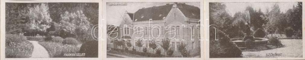 Nagyatád, Artézi fürdő. Benyák János és Fiai kiadása, leporellolap, belül: Gyógyszertár, Templom, Sz...