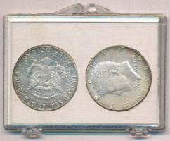 Amerikai Egyesült Államok 1964-1964D 1/2$ Ag "Kennedy" (2xklf) plasztik tokban T:1- kis pa...