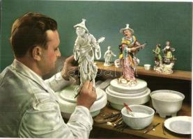 15 db MODERN magyar és külföldi motívumos képeslap: porcelán és műtárgyak / 15 modern Hungarian and ...