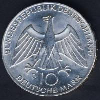 NSZK 1972D 10M Ag "Olimpia-Szimbólum" T:BU