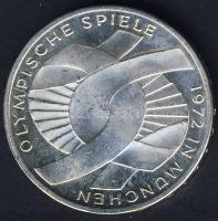 NSZK 1972F 10M Ag "Olimpia-Szimbólum" T:BU