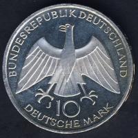 NSZK 1972J 10M Ag "Olimpia-Szimbólum" T:BU