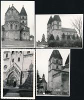 cca 1960-1970 A jáki templom, 4 db fotó, 9×6 cm