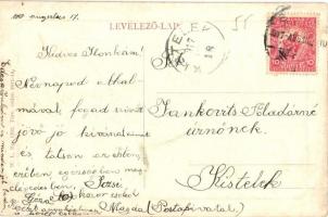 Csongrád, Vasúti híd, gőzmozdony, vagonok. W. L. Bp. 1302