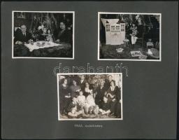 1931-1933 Régi karácsonyok, 7 db fotó, albumlapra ragasztva, 6×9 cm