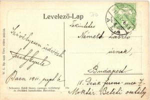 Barcs, Templom tér, Eternit Pala, Dorner S. üzlete, gyerekek. W. L. Bp. 5015. Schwarcz Adolf kiadása...