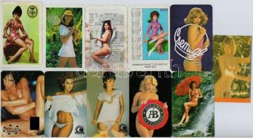 1971-2011 Csajos, erotikus kártyanaptárak, 11 db