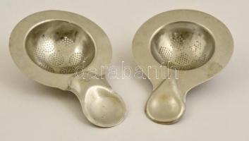 Két jelzett alpakka teaszűrő / tea filters 12 cm