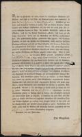 1824 Brassó, Német nyelvű tájékoztató fertőző betegséggel kapcsolatos óvintézkedések, karantén bevezetéséről