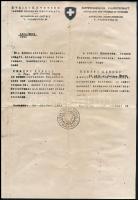 1944 Svájci követségi menlevél korabeli hitelesített másolata