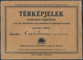 1925 Térképjelek gyakorló rajzfüzete, összeállította Kogutowicz Lajos, 16p