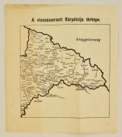 1939 A visszaszerzett Kárpátalja térképe, 21x16 cm, 22x25 cm