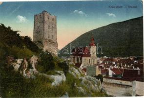 Brassó, Kronstadt, Brasov; Fekete torony és evangélikus templom / Black tower and church (EK)