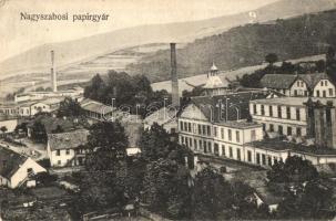 Nagyszabos, Veľká Slaboska, Slavosovce; Tovarna na papier / Papírgyár / paper mill, factory (EK)