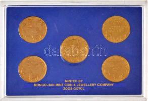 Mongólia 2006. "A Mongol Birodalom nagy kánjai 1206-1368" sárgaréz emlékérem sorozat erede...