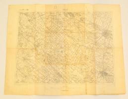 1910 Cegléd és környékének katonai térképe, kiadja K. u. k. Militärgeographisches Institut, 47×61 cm