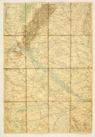 1905 Pozsony és környékének térképe, vászontérkép, 38,5×56 cm