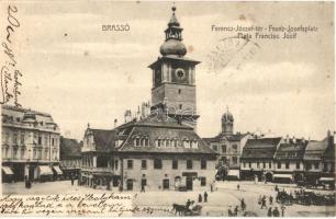 Brassó, Kronstadt, Brasov; Ferenc József tér, Tanácsháza / Piata / Platz / square, town hall