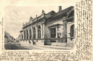 1904 Nagyszeben, Hermannstadt, Sibiu; Kleine Erde mit Musikvereinsgebäude / utcarészlet, zeneegyesület épülete (EB)