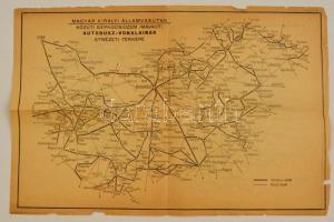 cca 1930 A M. Kir. Államvasutak hálózatának átnézeti térképe. Kissé szakadozott. 38x25 cm