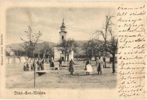 1903 Detrekőszentmiklós, Blasenstein-Sankt-Nikolaus, Plavecky Mikulas; Templom tér. Wiesner Alfréd kiadása / Church square (EK)