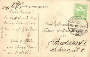 Pozsony, Pressburg, Bratislava; Andrássy Gyula utca a Kereskedelmi és Iparkamarával, hintó, étterem....