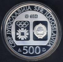Jugoszlávia 1984. 500D Ag "Téli olimpia-síelés" T:PP