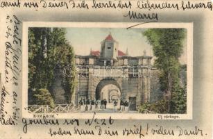 Komárom, Komárno; Új várkapu, katonák. Ideal W. L. Bp. Pollak Olga kiadása / the new castle gate, soldiers (EK)