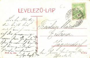 Késmárk, Kezmarok; Római katolikus templom és iskola. W. L. Bp. 2894. / Catholic church and school (...