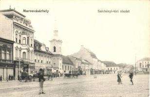 Marosvásárhely, Targu Mures; Széchenyi tér, Háry Géza, Schwartz János üzletei, cipőraktár / square, shops