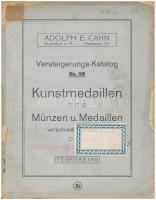 Német Birodalom 1918. Adolph E. Cahn: Versteigerungs-Katalog No. 38 - Kunstmedallien - Münzen und Medaillen német nyelvű árverési katalógus 1918-ból, az anyagról készült képek 12 táblán bemutatva. Használt, korához illő állapotban.
