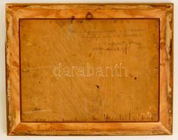 Hory Elemér (1905-1976): Főtér délután, olaj, fa, jelzett, hátulján feliratozva, keretben, 28×38,5 c...