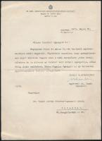 1931 Dr. Johann Béla (1889-1983) a Közegészségügyi Intézet igazgatója által saját kézzel aláírt levél, melyben betegsége miatti távolléte okán elnézést kér