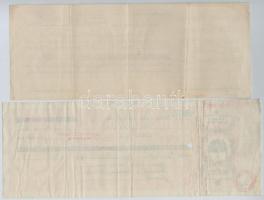 ~1910-1940. 6db-os csekk és díjkötelezvény tétel, egy kivételével mind kitöltött, néhányon bélyegzés...