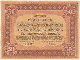Montenegró / Császári és Királyi Katonai Közigazgatás 1917. 50P replika T:I,I-
Montenegro / Army Ad...