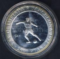 Spanyolország 1990. 2000P Ag "Olimpia-Labdarúgás" T:PP