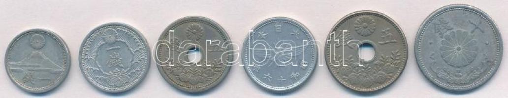 Japán ~1930-1940. 1s-10s (6xklf) T:2,2-
Japan ~1930-1940. 1 Sen - 10 Sen (6xdiff) C:XF,VF