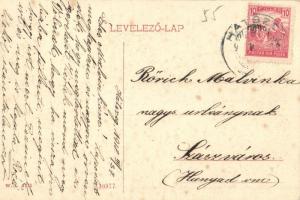 Hátszeg, Wallenthal, Hateg; Központi szálloda, B. Popovits üzlete. W. L. 1713. / hotel, shops (fa)