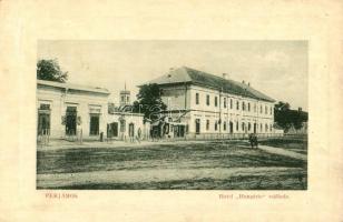 Perjámos, Periam; Hungária szálloda, Rudas József, Hencz Ferenc, Klinger Mihály üzlete. W. L. Bp. 2089. / Hotel Hungaria, shops (Rb)