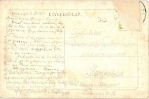 Perjámos, Periam; Hungária szálloda, Rudas József, Hencz Ferenc, Klinger Mihály üzlete. W. L. Bp. 20...