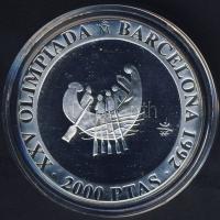 Spanyolország 1990. 2000P Ag "Olimpia-Régi hajó" T:PP