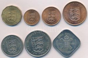 Jersey 1964-1981. 1/4Sh-1Ł (7xklf) T:1- Jersey 1964-1981. 1/4 Shilling - 1 Pound (7xdiff) C:AU