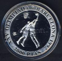 Spanyolország 1990. 2000P Ag "Olimpia-Kosárlabda" T:PP