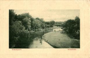 Borosjenő, Ineu; Körös folyó partja, mosónők. W. L. Bp. 5261. / Cris riverbank, washerwomen (ázott sarok / wet corner)