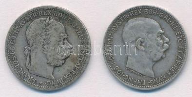 Ausztria 1901-1916. 1K Ag "Ferenc József" (2xklf) T:2,2- Austria 1901-1916. 1 Corona Ag "Franz Joseph" (2xdiff) C:XF,VF